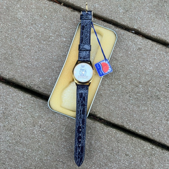 90s Washington Huskies Sun Time Gold Tone Rotating Quartz Watch - Picture 2 of 5